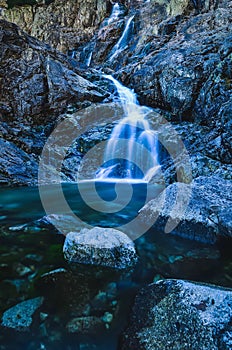 Beautiful waterfall with blurred water effect.