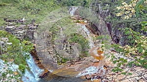 beautiful waterfall in Capitolio mountains, Minas Gerais, Brazil