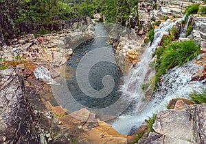 beautiful waterfall in Capitolio mountains, Minas Gerais, Brazil