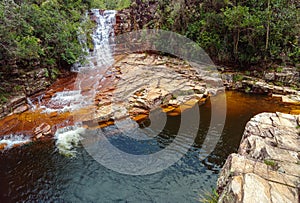 beautiful waterfall in Capitolio mountains, Minas Gerais, Brazil