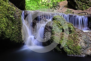 Beautiful waterfall deep in the forest