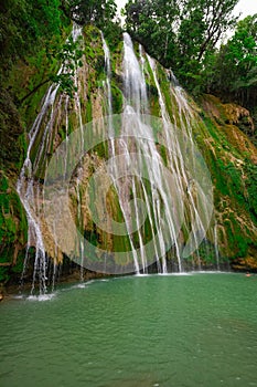 Beautiful waterfall el lemon Dominican Republic