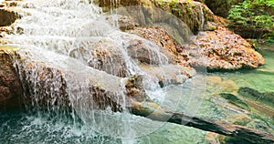 Beautiful waterfall at Erawan national park, Kanchanaburi Province in west Thailand