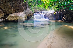 Beautiful Waterfall, Erawan National Park, Thailand