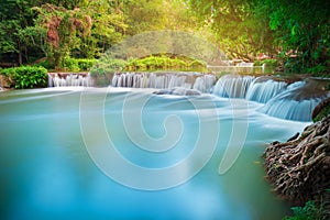 Beautiful waterfall in the forest at Namtok Chet Sao Noi Saraburi