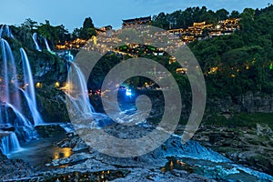 Beautiful waterfall in Furong ancient town, Xiangxi, Hunan, China