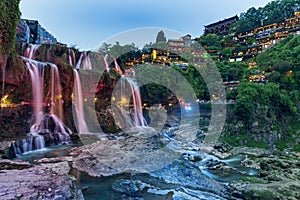 Beautiful waterfall in Furong ancient town, Xiangxi, Hunan, China