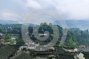 Beautiful waterfall in Furong ancient town, Xiangxi, Hunan, China