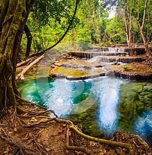 Beautiful waterfall Huai Mae Khamin, Thailand