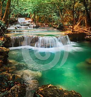 Beautiful waterfall Huai Mae Khamin, Thailand