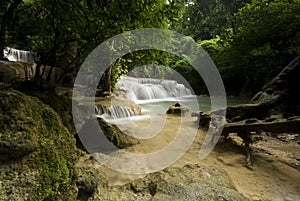 Beautiful waterfall, Huay mae Ka Min waterfall in Thailand