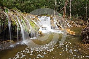 Beautiful waterfall in a rainforest / landscape