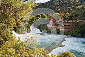 Beautiful Waterfall, Krka National park, Dalmatia, Croatia