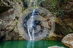 Waterfall Madeira tropical rainforest levada photo