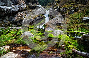 Beautiful waterfall in the mountains