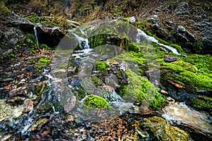 Beautiful waterfall in the mountains