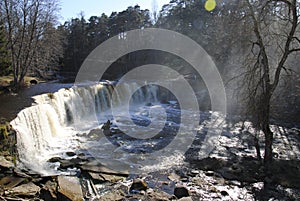 Beautiful Waterfall nearby Tallin with a touch of sun