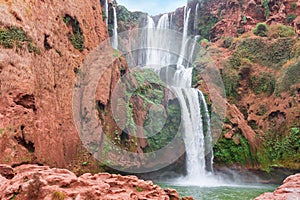 Beautiful waterfall in Ouzoud, Azilal, Morocco. Grand Atlas