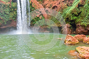 Beautiful waterfall in Ouzoud, Azilal, Morocco. Grand Atlas