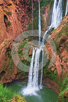 Beautiful waterfall in Ouzoud, Azilal, Morocco. Grand Atlas