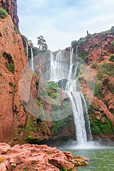 Beautiful waterfall in Ouzoud, Azilal, Morocco. Grand Atlas