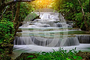 A beautiful waterfall  in the rainforest.