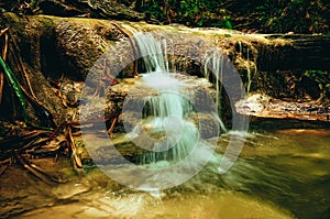 Beautiful waterfall in the rainforest jungle