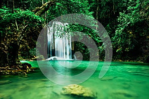 Beautiful waterfall in the rainforest jungle