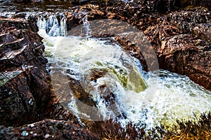 A beautiful waterfall on the River Etive in the Highlands of Scotland