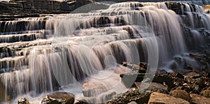 Beautiful Waterfall in river with a Long exposure photography