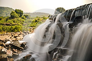 Beautiful Waterfall in river with a Long exposure photography