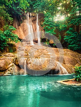 Beautiful waterfall Sai Yok Noi at national park, Thailand