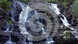 beautiful waterfall in the sinharaja forest in srilanka