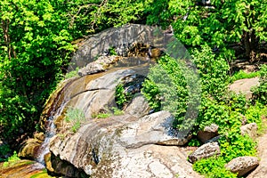 Beautiful waterfall in Sofiyivka park in Uman, Ukraine