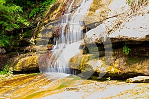 Beautiful waterfall in Sofiyivka park in Uman, Ukraine