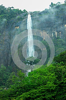 Beautiful waterfall in Sri Lanka Upcountry, diyaluma waterfall photo