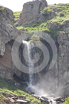 Beautiful waterfall in Subatan village, Gilan province, Iran photo