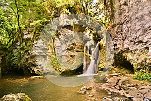 Beautiful waterfall in Switzerland, Tine de Conflens