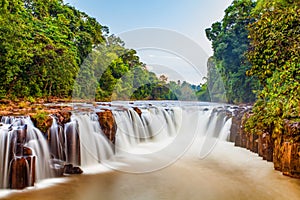 Beautiful waterfall at Tad Pha Suam Waterfall in Pakse