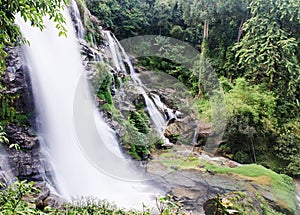 Beautiful waterfall on top of mountain