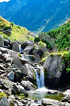 Beautiful waterfall,Transfagarasan mountain road, Romanian Carpathians