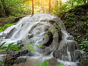 Beautiful waterfall in tropical forest at National Park