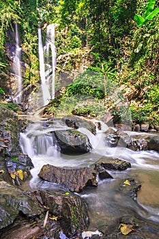 Beautiful waterfall in the tropical rainfores