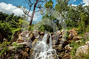 Beautiful waterfall, untouched nature, beautiful view