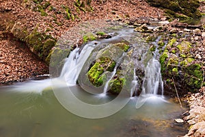 beautiful waterfall in a wild area