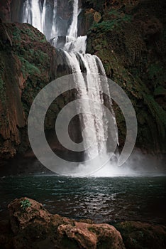 Beautiful waterfalls called - Ouzoud in Morocco. Ouzoud Falls in Africa. Landscape