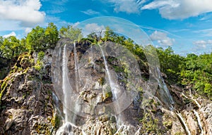 Beautiful waterfalls of Plitvice Lakes