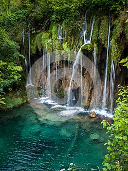 Beautiful Waterfalls, Plitvice Lakes, National Park, Forest, Croatia