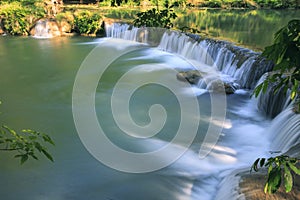 Beautiful waterfalls in pure deep forest of thailand national pa