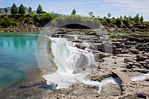 Beautiful waterfalls on the river Cijevna in Montenegro. Popular tourist attraction and place to visit